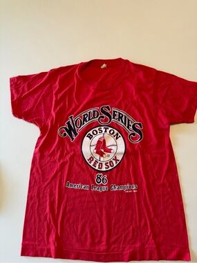 Screen Stars Red and White Logo Tag Tee
